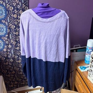 Apt. 9 Lavender and Navy Colorblock Sweater